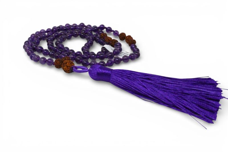 Amethyst Rudraksha 6mm Mala