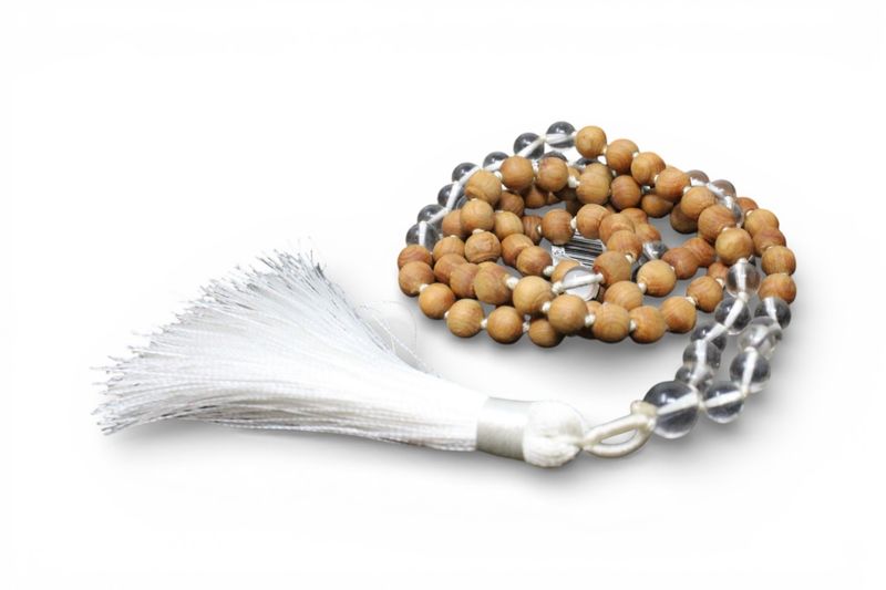 Cedarwood + Clear Quartz Mala