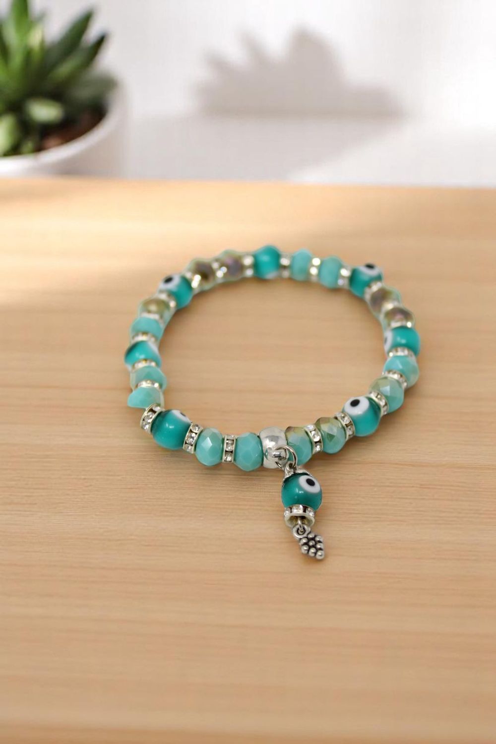 Evil Eye Bracelet 8mm, Colour: Turquoise