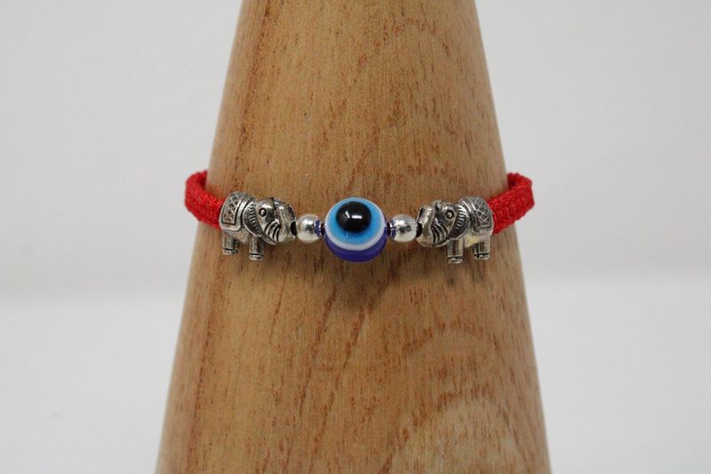 Evil Eye Elephant Braided Bracelet