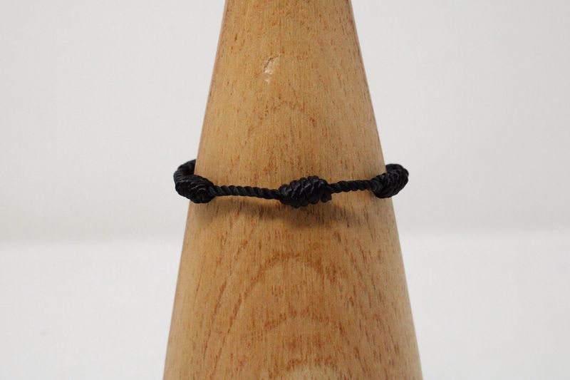 7 Knot Black String Bracelet