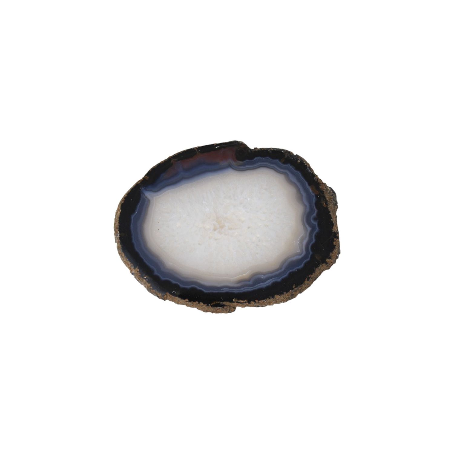 Agate Slice, Colour: Blue/Black, Size: 4.5”