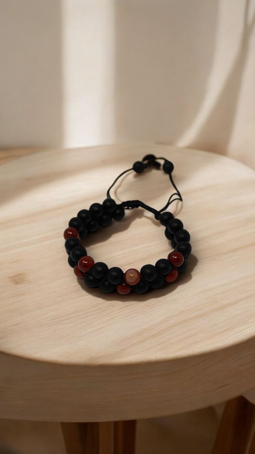 Crystal Onyx Double Bracelet, Crystal: Carnelian