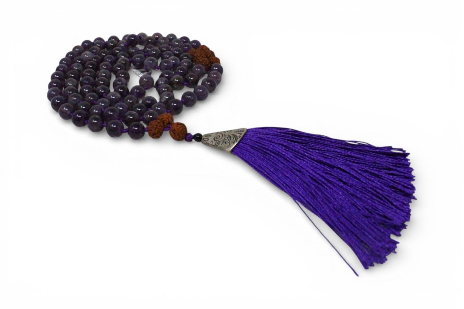 Amethyst + Rudraksha Mala 8mm