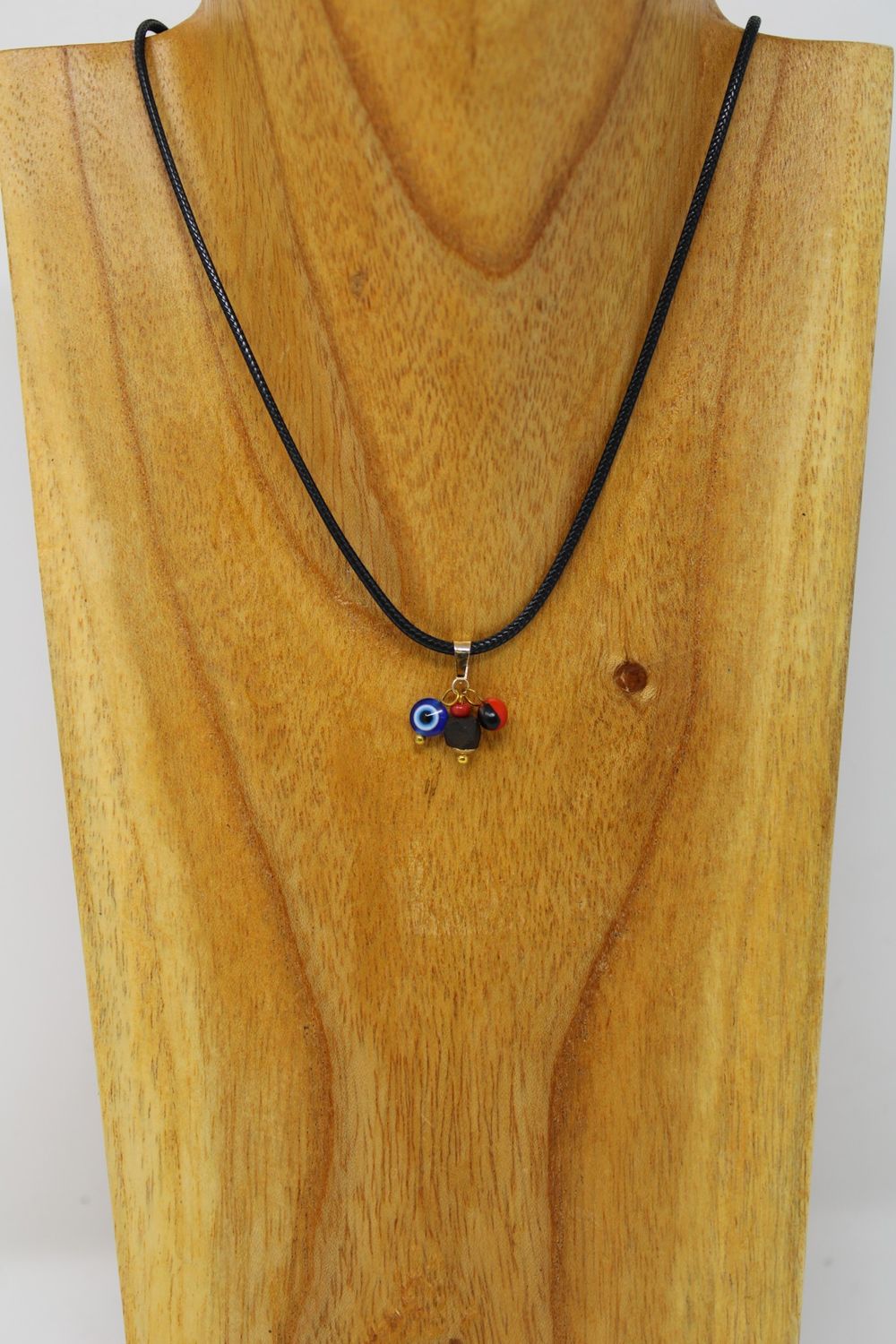 Azabache + E.E + Peony Seed Pendant