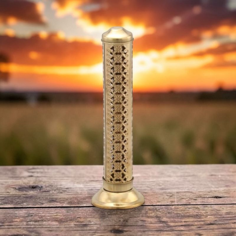 Brass Incense Tower 11"