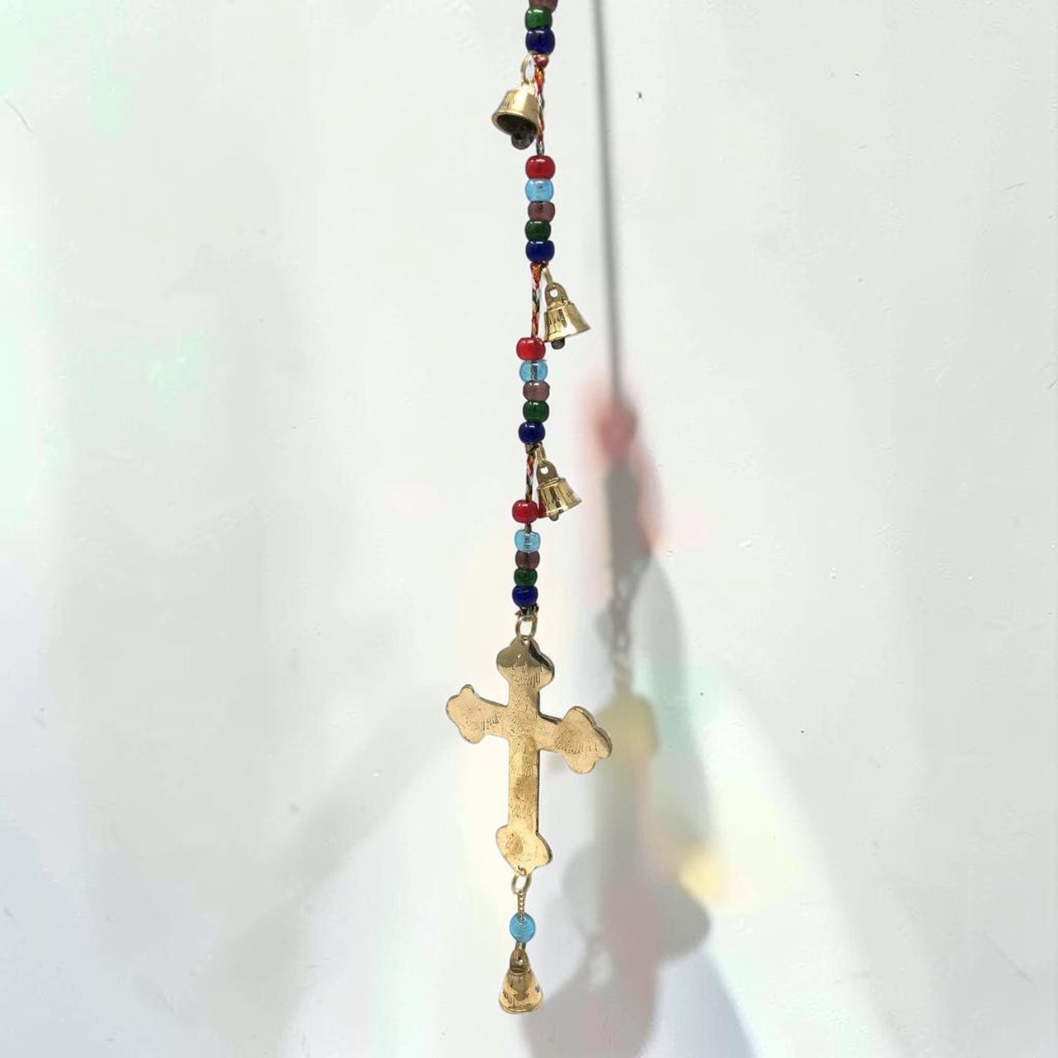 Brass Wind Chime String Cross