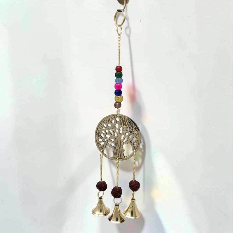 Brass Wind Chime Tree of Life with Bells