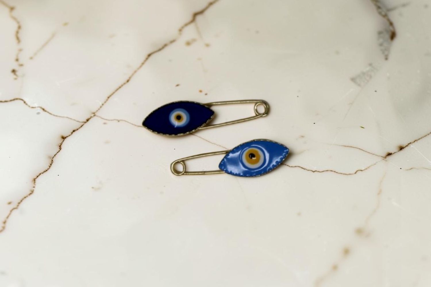 Evil Eye Gold Pin