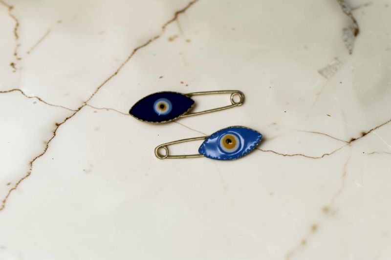 Evil Eye Gold Pin
