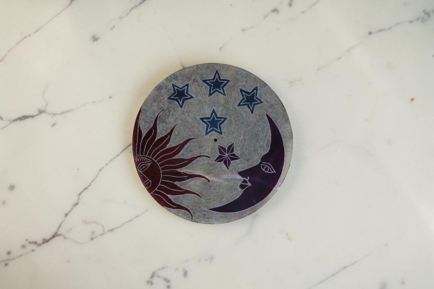 Celestial Sun + Moon Soapstone Incense Burner