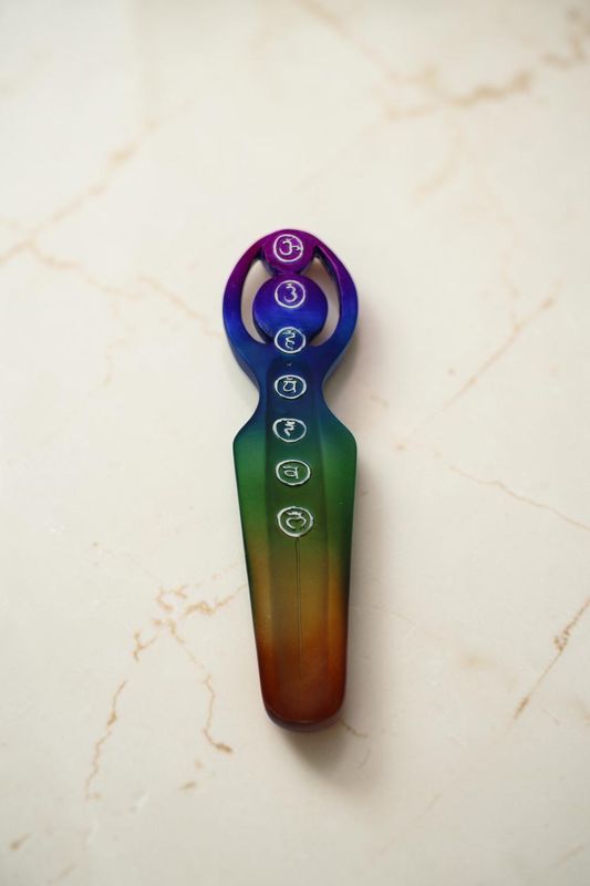 Seven Chakra Incense Burner Divine Fem Goddess 11"