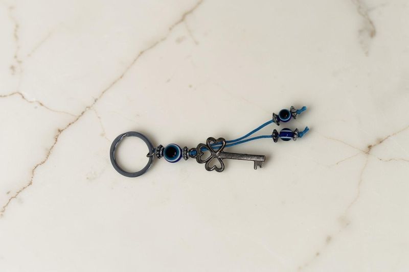 Evil Eye Keychain w/ Bow Key