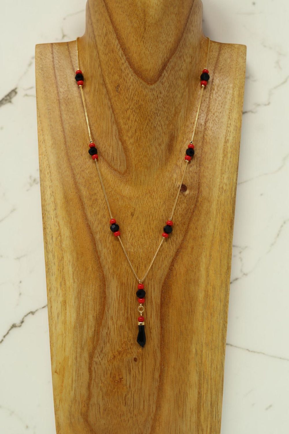 Azabache Hand Chain Necklace Gold