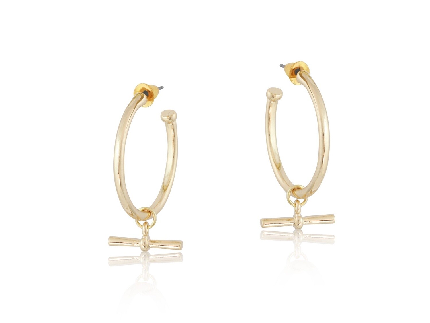 Octavia T-bar Large Hoop Earrings