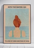 Into The Water Print, Size: A4, Colour: Redhead