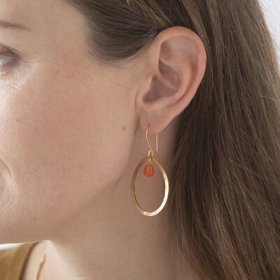 Carnelian Powerful Gold Earrings