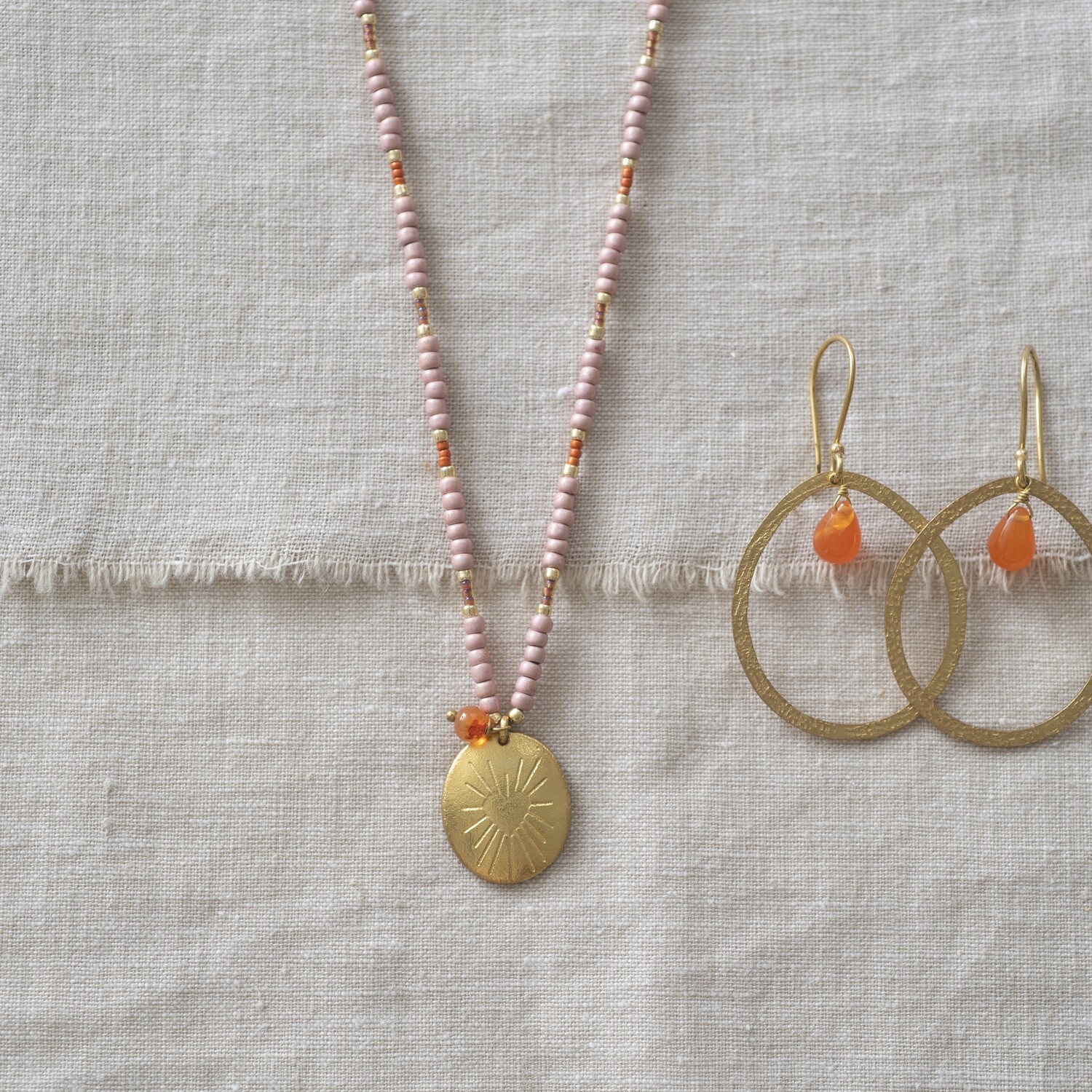 Carnelian Powerful Gold Earrings