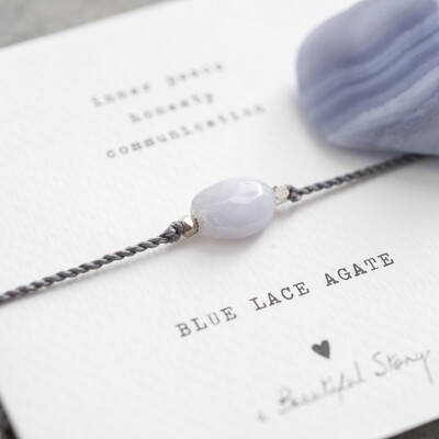 Blue Lace Agate Gemstone Bracelet