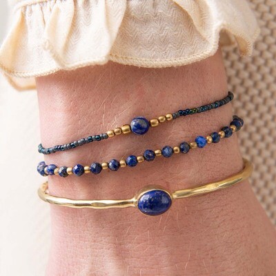 Lapis Lazuli Iris Card Bracelet
