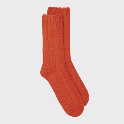 Plain Recycled Wool Socks, Colour: Orange