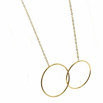 Gold Plated Two Ring Necklace