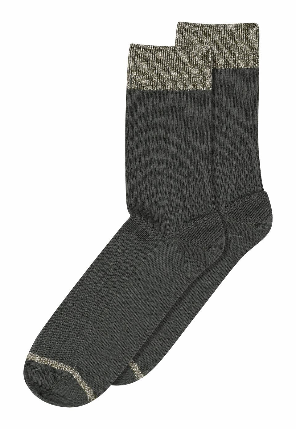 Erina Wool Rib Socks, Colour: Dusty Ivy, Size: 37-39