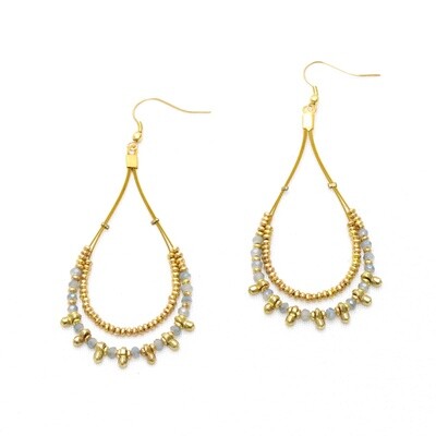 V Design Blue Earrings