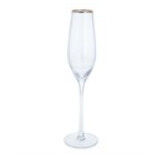 Ribbed Champagne Glass w/Gold Rim