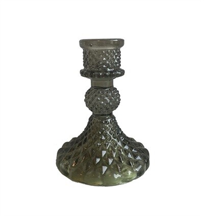 Small Dusty Olive Harlequin Candleholder