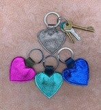 Leather Heart Keyring