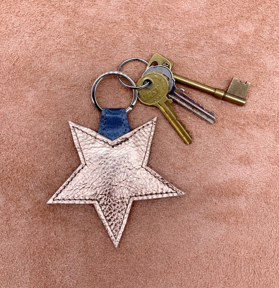 Leather Star Keyring