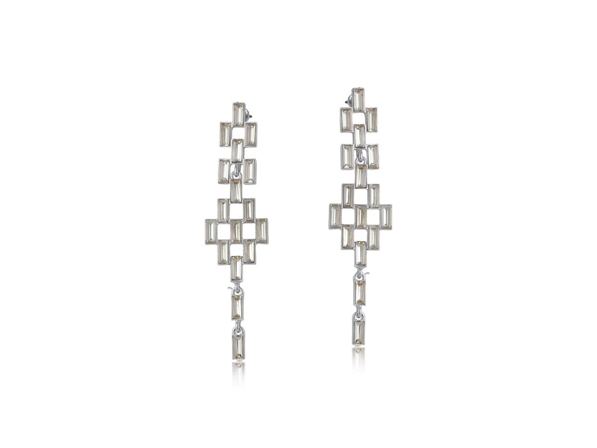 Paula Diamante Earrings, Colour: Silver
