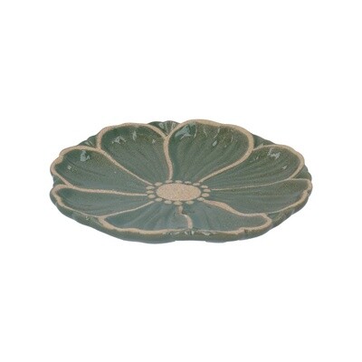 Small Green Flower Plate