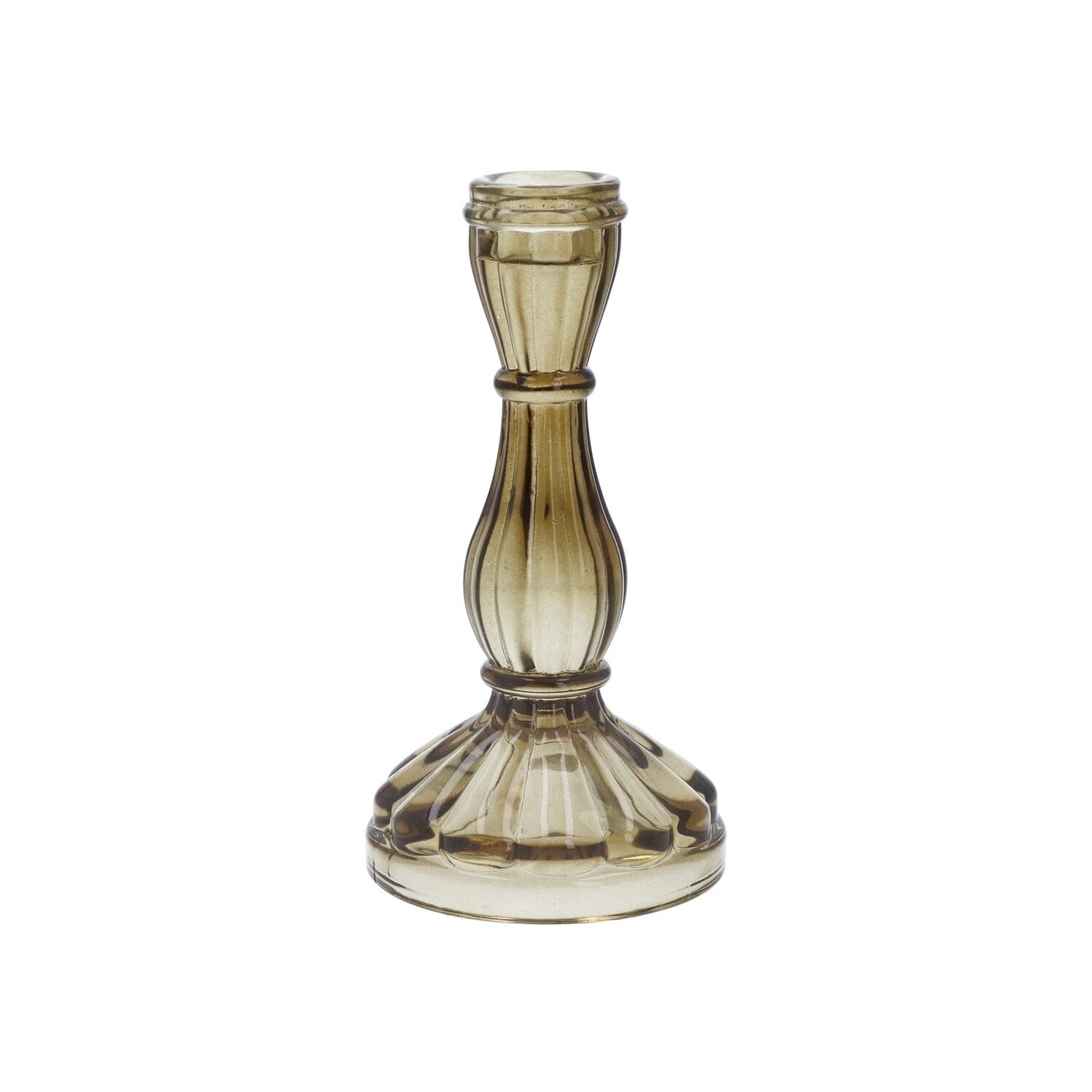 Light Amber Hourglass Candlestick