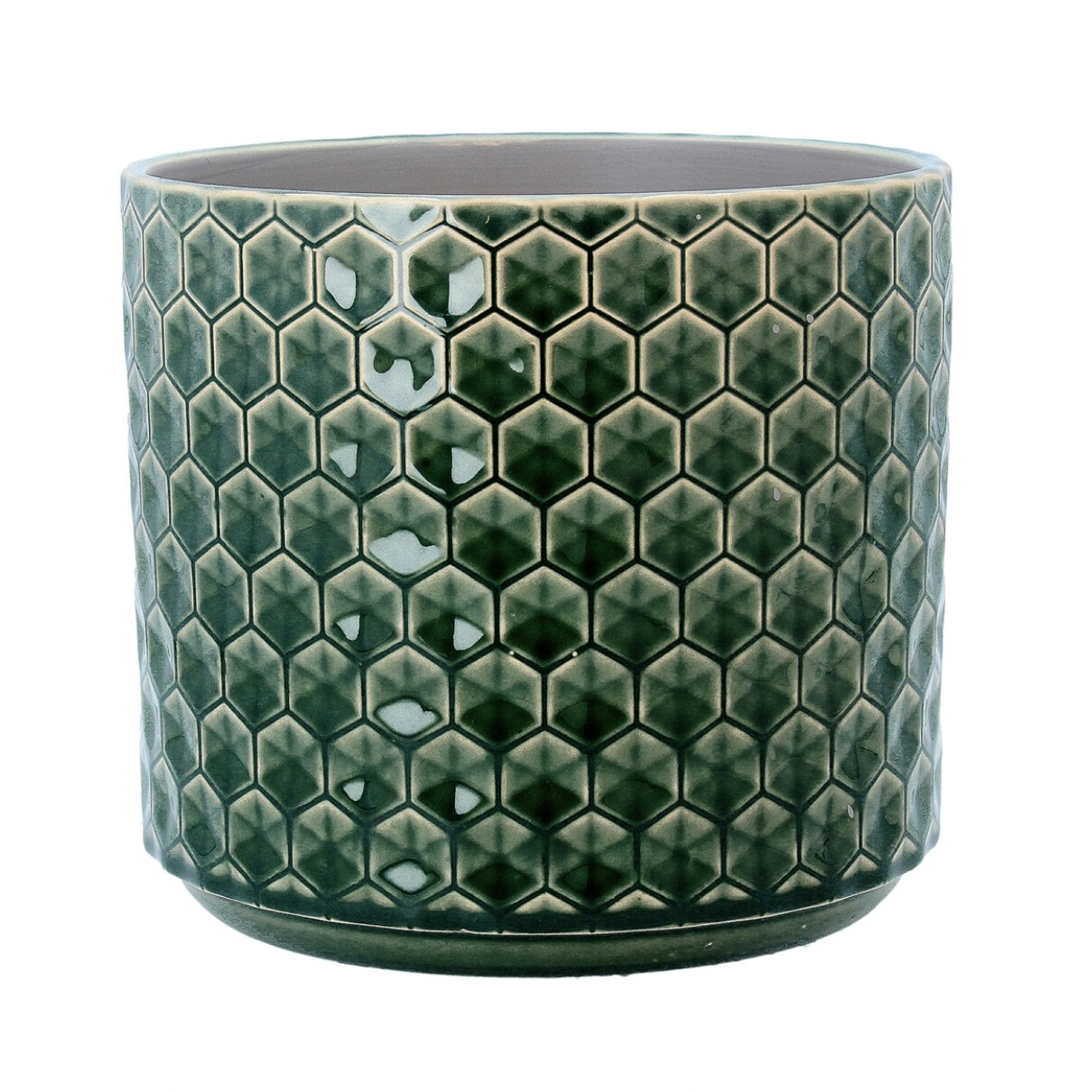 Green Honeycomb Stoneware Pot, Size: Large (20 x 20 x18cm)