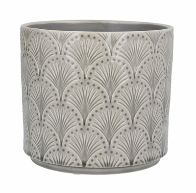 Light Grey Arches Stoneware Pot