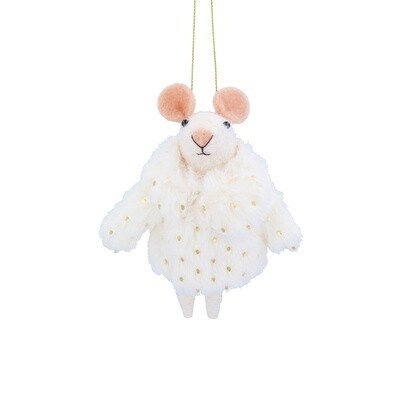 Mixed Wool Mouse Decoration