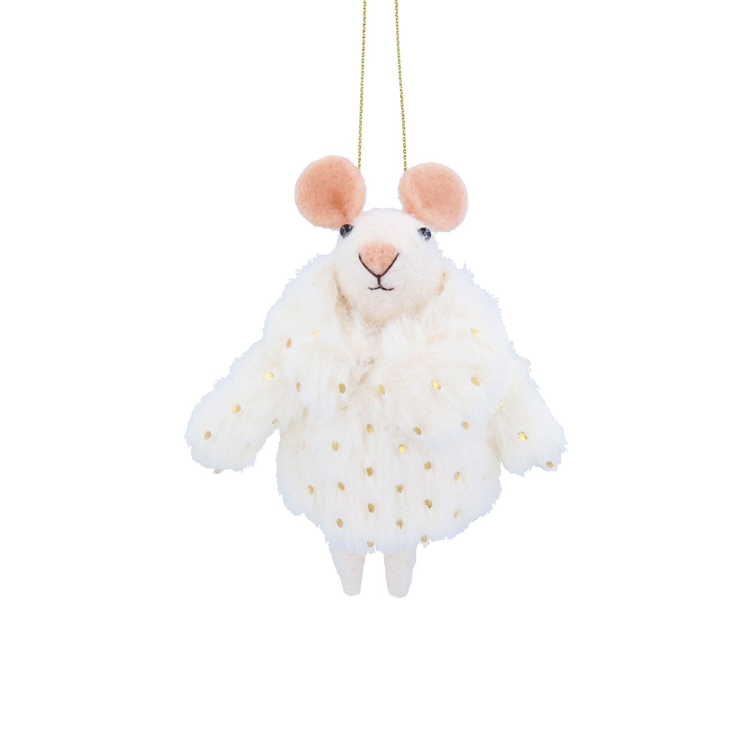 Mixed Wool Mouse Decoration, Design: White Coat