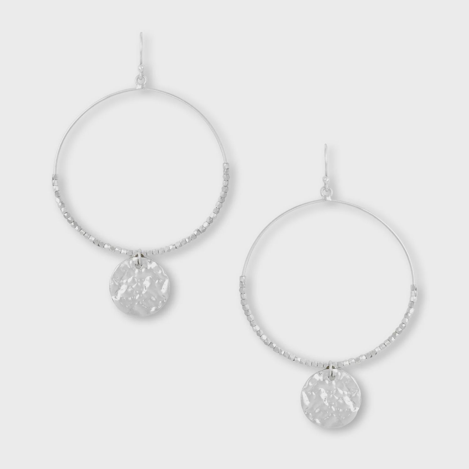Dominique Large Silver Hoop Earrings