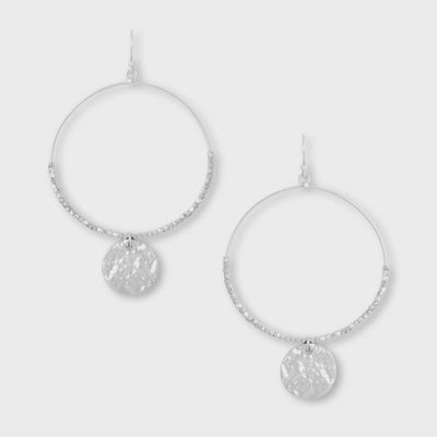 Dominique Large Silver Hoop Earrings