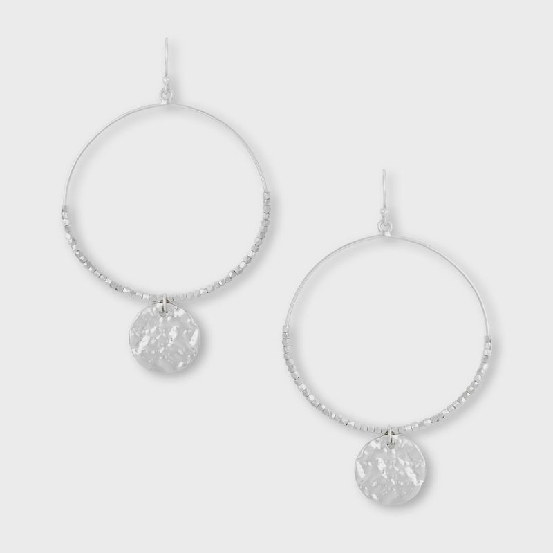 Dominique Large Silver Hoop Earrings