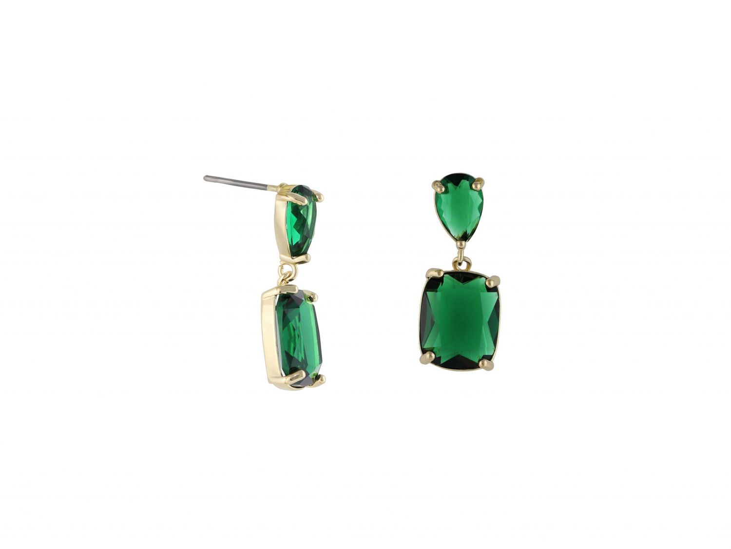 Alix Stone Cut Earring, Colour: Emerald