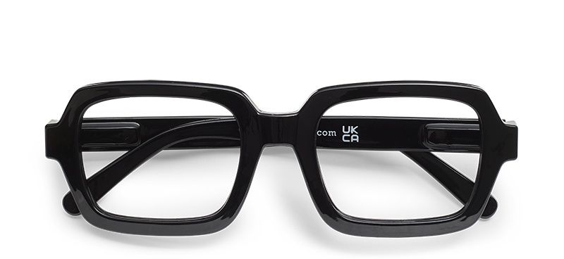 Square Reading Glasses, Colour: Black, Other: +1