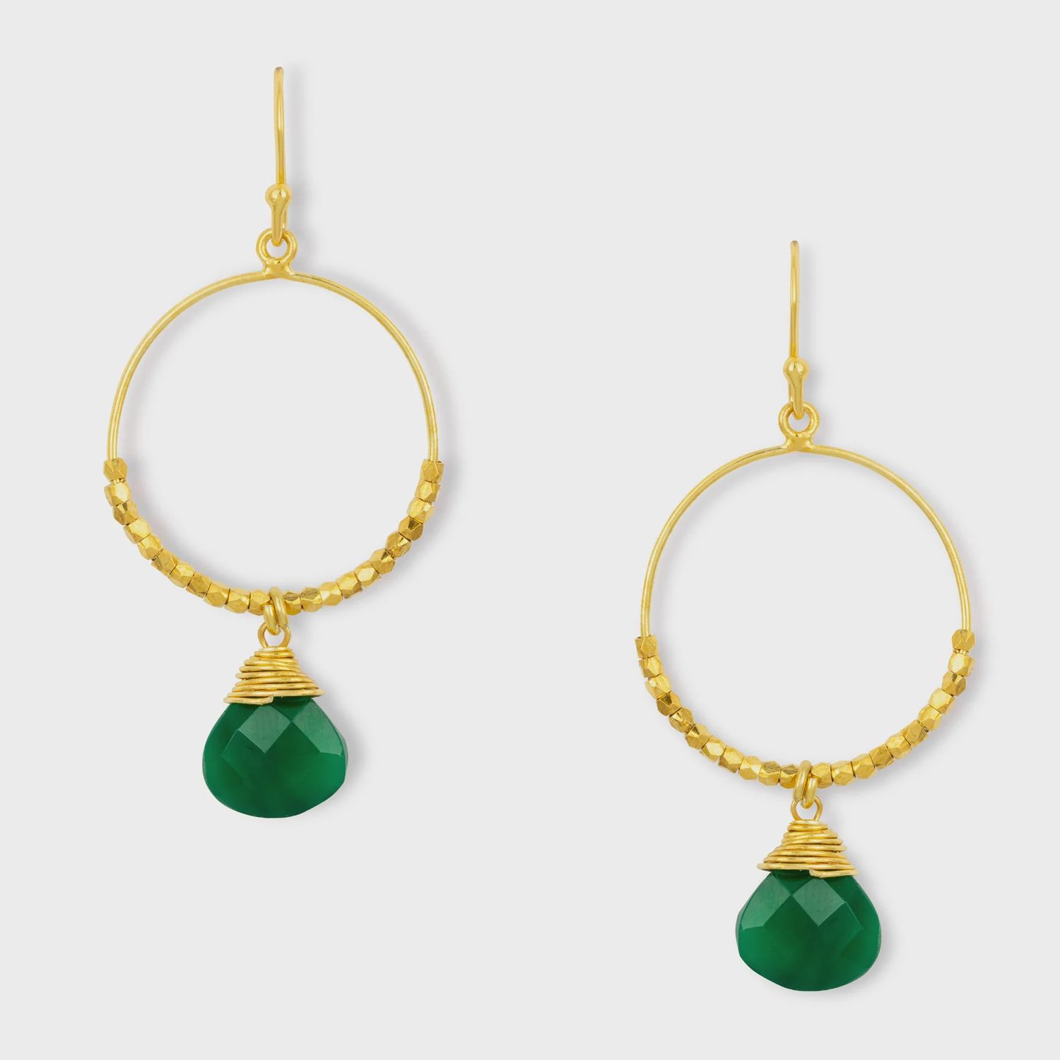 Marie Green Onyx Hoop Earrings