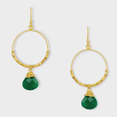 Marie Green Onyx Hoop Earrings