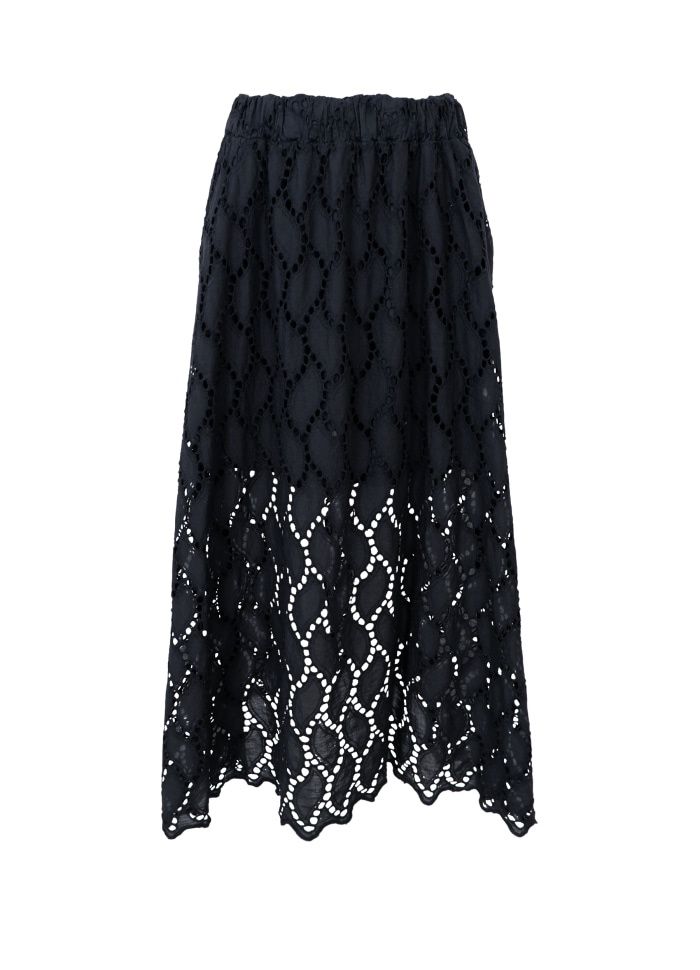 Freya Cut Out Lace Skirt, Colour: Black, Size: S/M