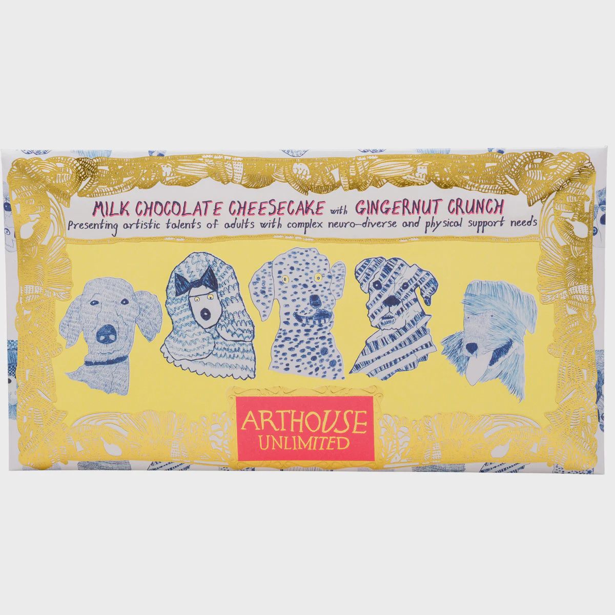 Blue Dogs Chocolate Bar, Flavour: Milk Chocolate, Other: Cheesecake &amp; Ginger