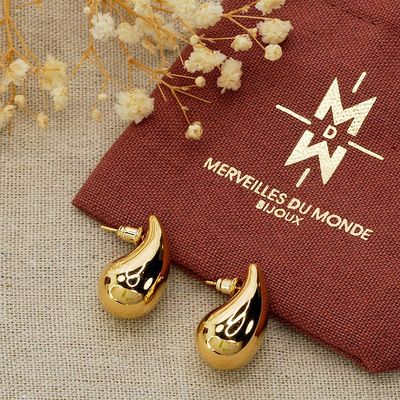 Gold Tear Drop Studs