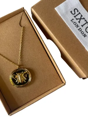 Boho Beetle Medallion Necklace